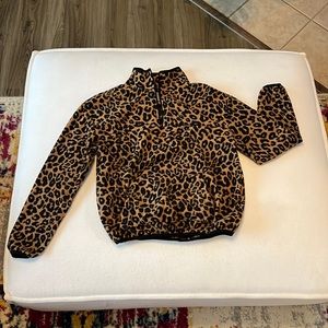Cheetah quarter-zip pullover